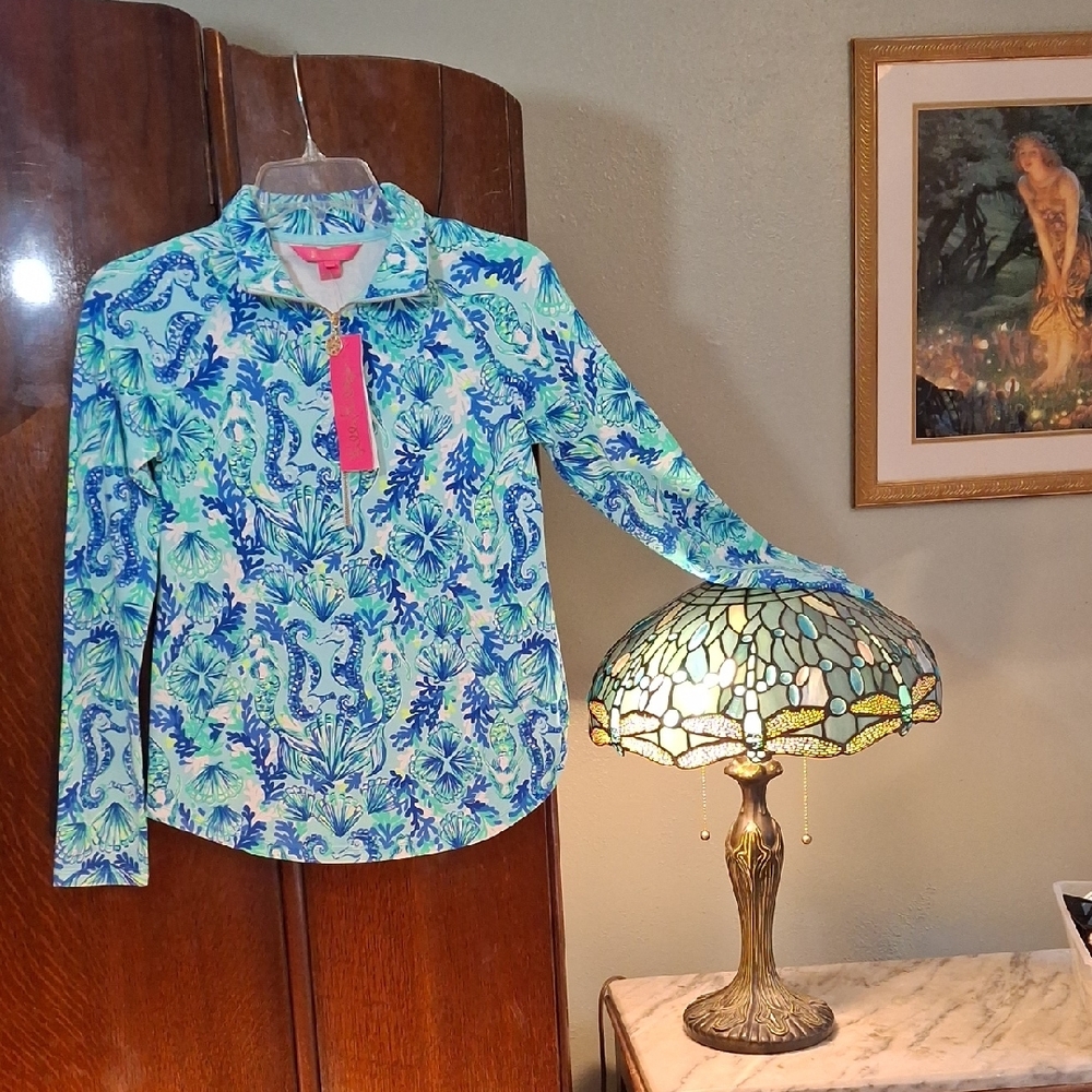 Lilly Pultizer Popover - Skipper Popover Seaglass Aqua NWT HTF XXS